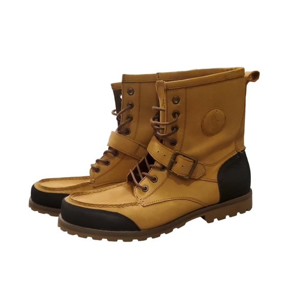 Polo Ralph Lauren Tan Weybrook Leather Boot, Men's 11, like new - Picture 3 of 6